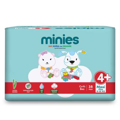Minies Bebek Bezi Maxi Plus 4+ No 9-16 Kg 38 Adet - Minies