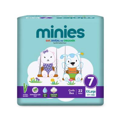 Minies Bebek Bezi XXLarge 7 Beden 17+Kg 22 Adet - Minies