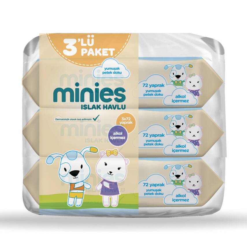 Minies Islak Havlu 3x72'li - 1