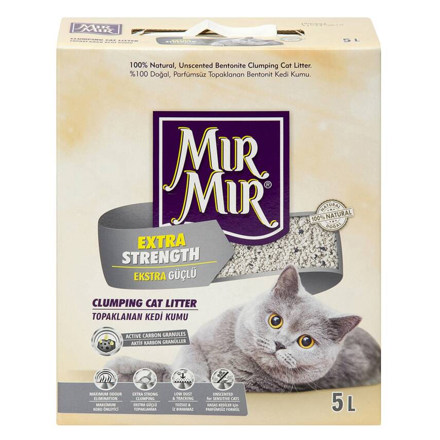 Mırmır Bentonit Ekstra Güçlü Kutu Kedi Kumu 5 L - 1