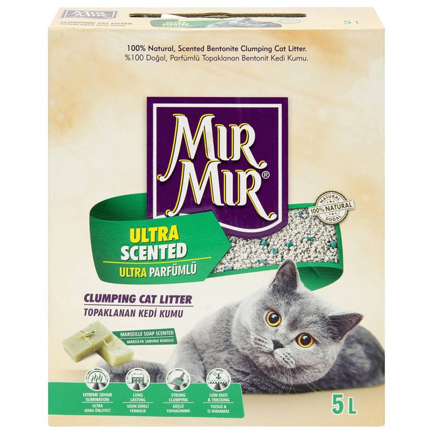 Mırmır Bentonit Ultra Parfümlü Kutu Kedi Kumu 5 L - 1