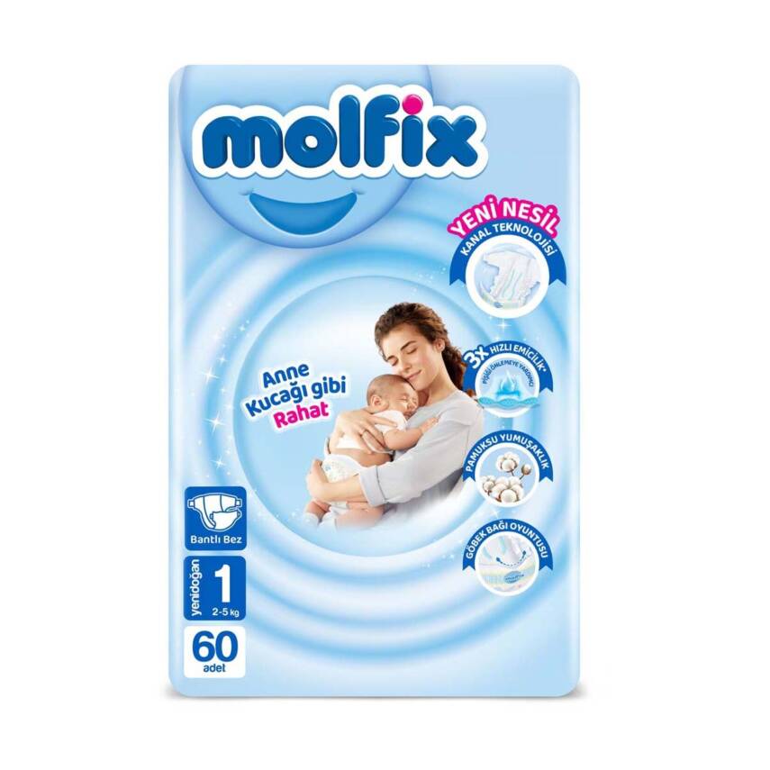 Molfix Avantajlı Paket 1 Beden Yenidoğan 2-5 Kg 60'lı - 1