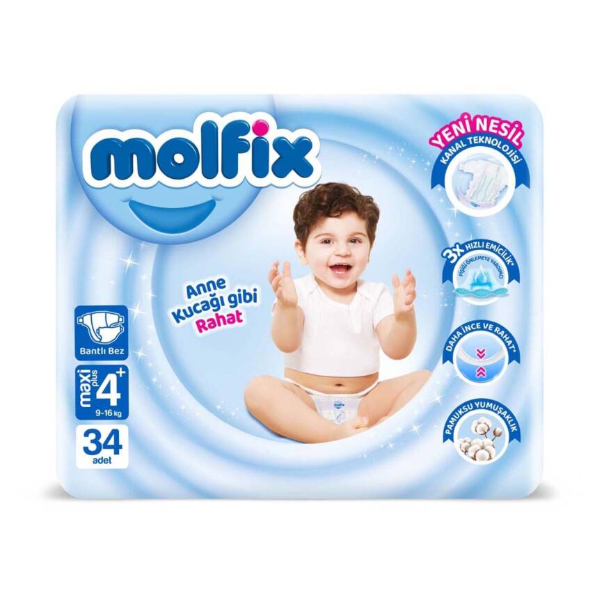 Molfix Avantajlı Paket 4+ Beden Mplus 9-16 Kg 34'lü - 1