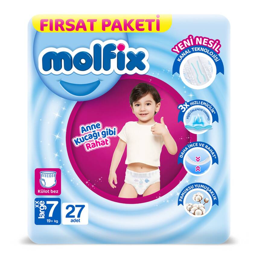 Molfix Külot Bez Fırsat 7 Beden XXL 19+ Kg 27'li - 1