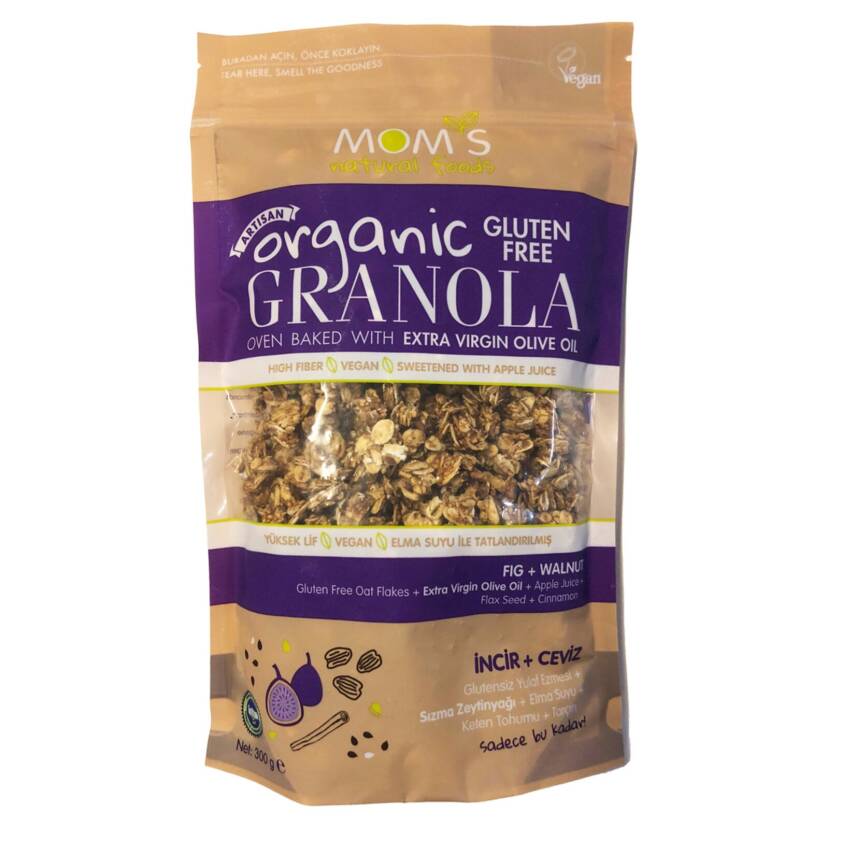 Moms Organik Glutensiz İncir Ceviz Granola 300 G - 1