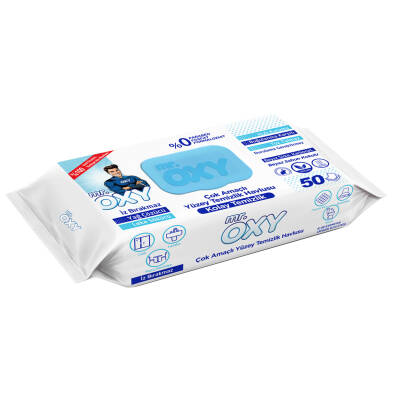 Mr Oxy Yüzey Temizlik Havlusu Beyaz Sabun 50'li - Mr Oxy