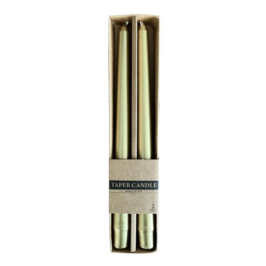 Mumsan Düz 2'li Şamdan Mum Gold Kraft - 1
