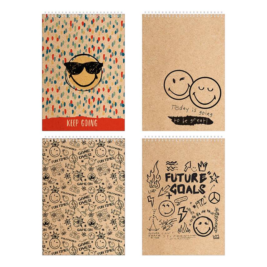 Mynote Smiley Bloknot A4 100 Yaprak Kareli - 1