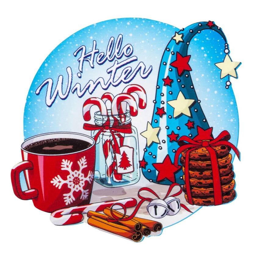 Myros Ahşap Bardak Altlığı Kış Temalı - 1