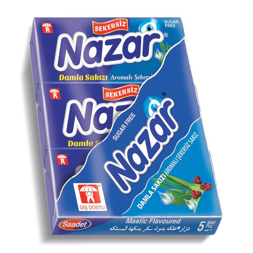 Nazar Damla Sakızı Aromalı Şekersiz Sakız 3'lü 21 G - 1