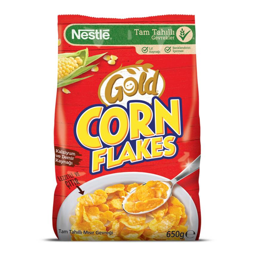 Nestle Gold Corn Flakes Tam Tahıl Mısır Gevreği 650 G - 1