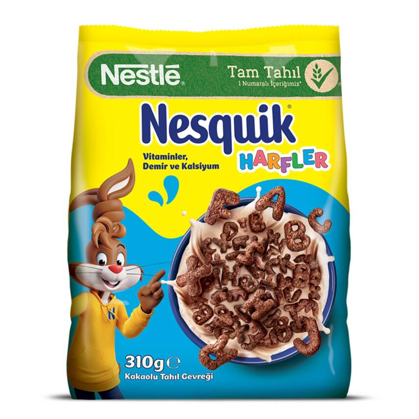 Nestle Nesquik Harfler Kakaolu Buğday ve Mısır Gevreği 310 G - 1