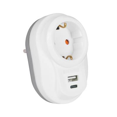 Nilson C Type Akım Korumalı Tekli U + C Type Fiş Priz - Nilson