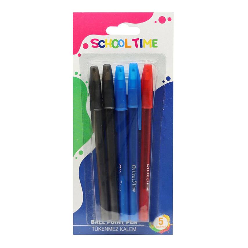 Office Time Tükenmez Kalem Karışık Renkler 5'li - 1