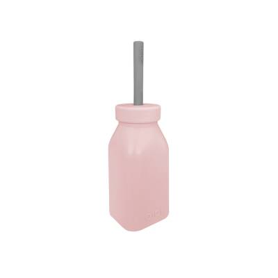 Oioi Şişe + Pipet Pinky Pink / Powder Grey - Oioi