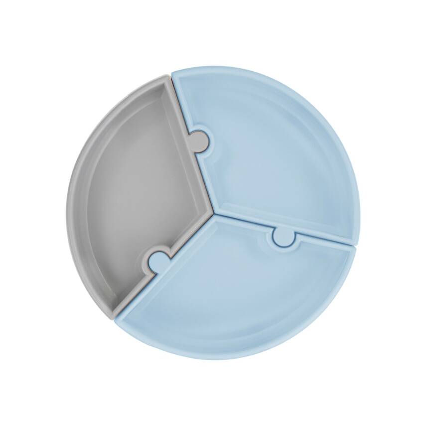 Oioi Vakumlu Mama Tabağı Puzzle Mineral Blue - 1