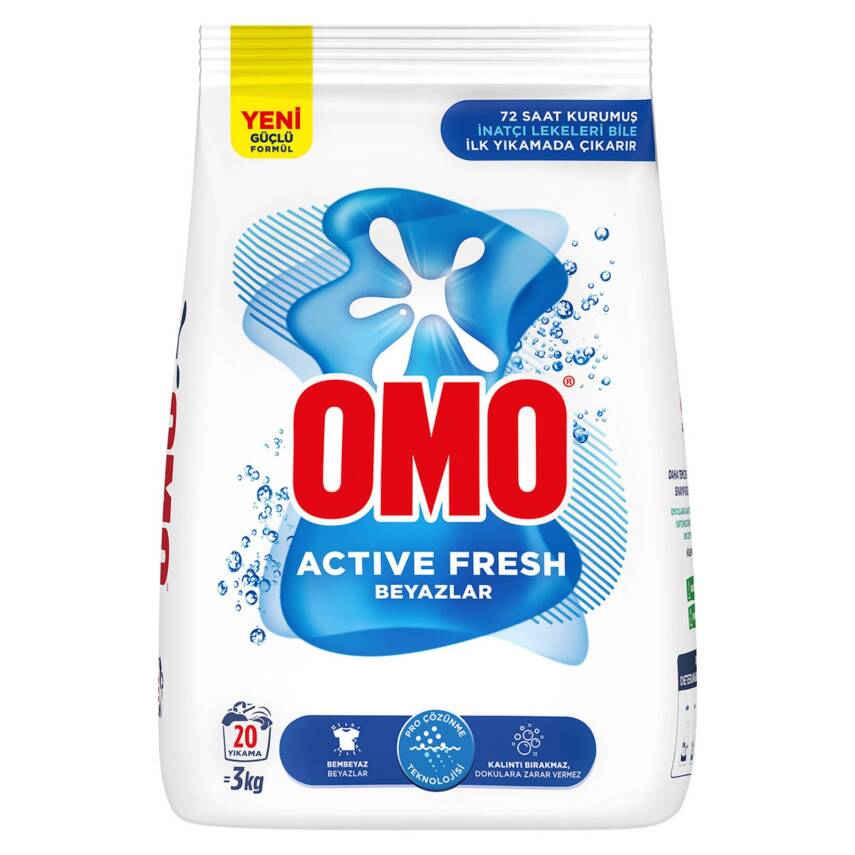 Omo Active Fresh Beyazlar Toz Çamaşır Deterjanı 3 KG 20 yıkama - 1