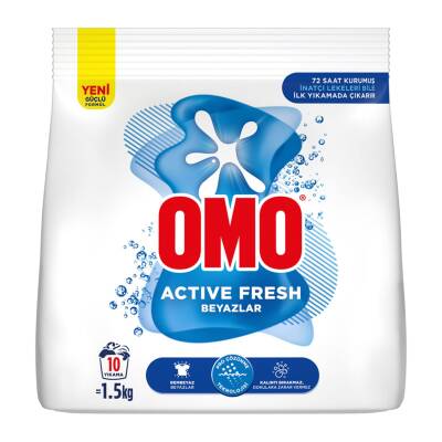 Omo Active Fresh Beyazlar Toz Deterjan 10 Yıkama 1.5 Kg - Omo