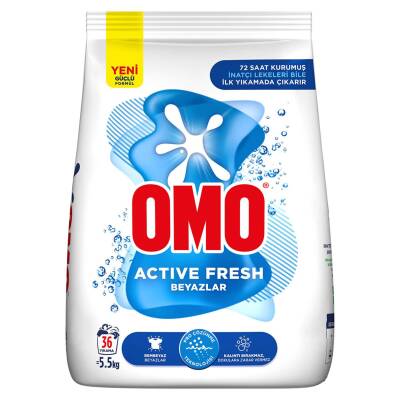 Omo Active Fresh Beyazlar Toz Deterjan 36 Yıkama 5.5 Kg - Omo