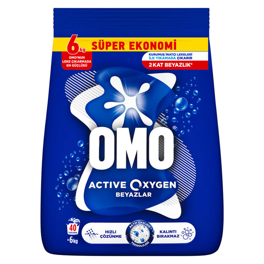 Omo Active Oxygen 40 Yıkama 6 Kg - 1