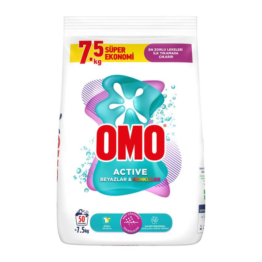 Omo Active Renkliler ve Beyazlar 7.5 Kg - 1