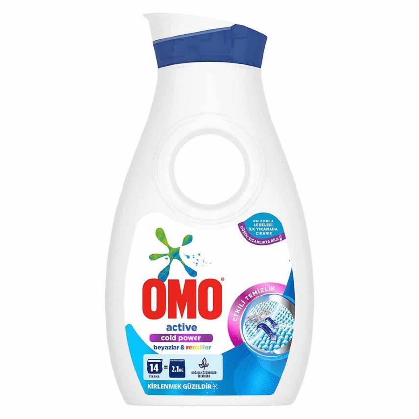 Omo Sıvı Çamaşır Deterjanı Active Beyazlar ve Renkliler 910 ML 14 Yıkama - 1