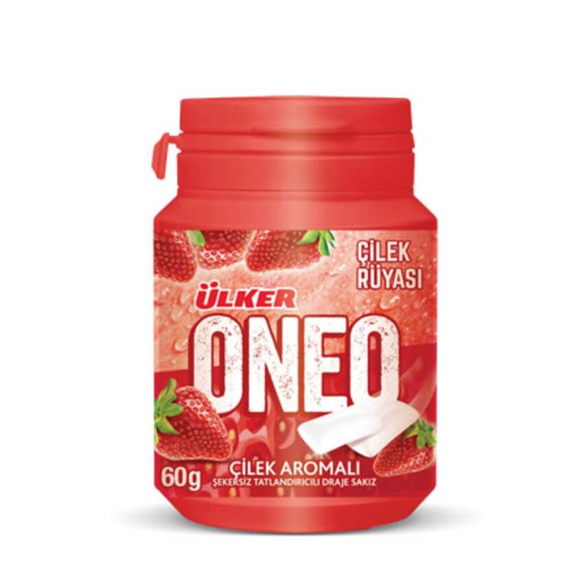 Oneo Çilek Aromalı Bottle Draje Sakız 60 G - 1