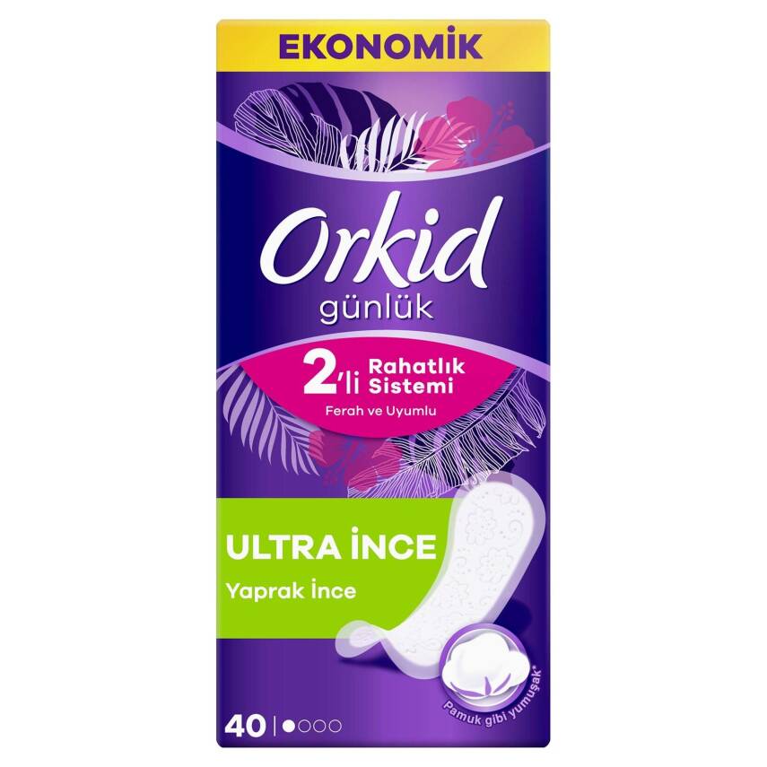 Orkid Yaprak Günlük Ped Normal Ekonomik Paket 40 Ped - 1