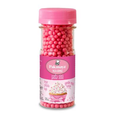 Pakmaya Pasta Süsü Pembe Boncuk Pirinç Patlağı 50 G - Pakmaya