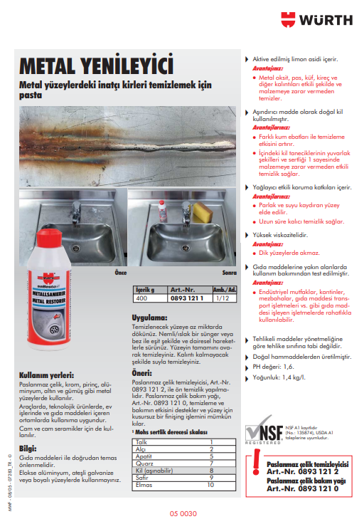 Paslanmaz Çelik Bakım Yağı 400ml - 3