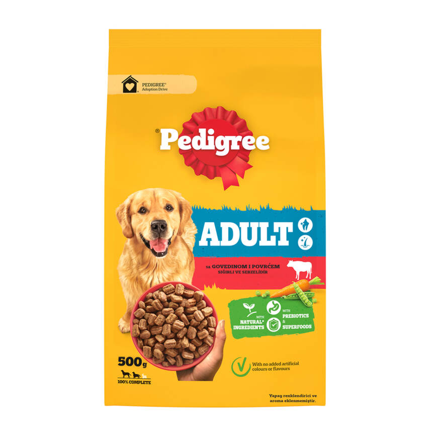 Pedigree Yetişkin Köpek Maması Sığırlı & Sebzeli 500 G - 1