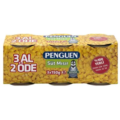 Penguen Süt Mısır 3X150 G - Penguen