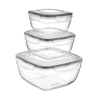 Plastart Fresh Box Kare 3'lü Set (0,6+1+1,7 L) - Plastart