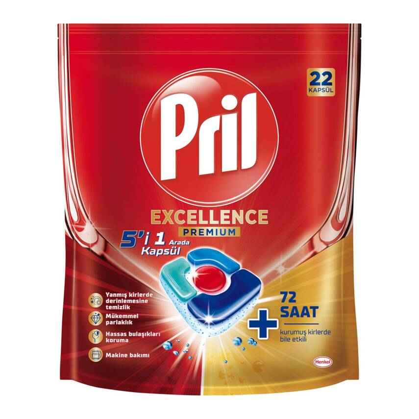 Pril Excellence Premium 5'i1 Arada Kapsül 22'li 409.2g - 1