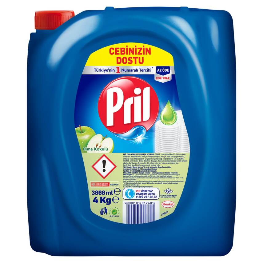 Pril Sıvı Bulaşık Deterjanı 4kg Elma - 1