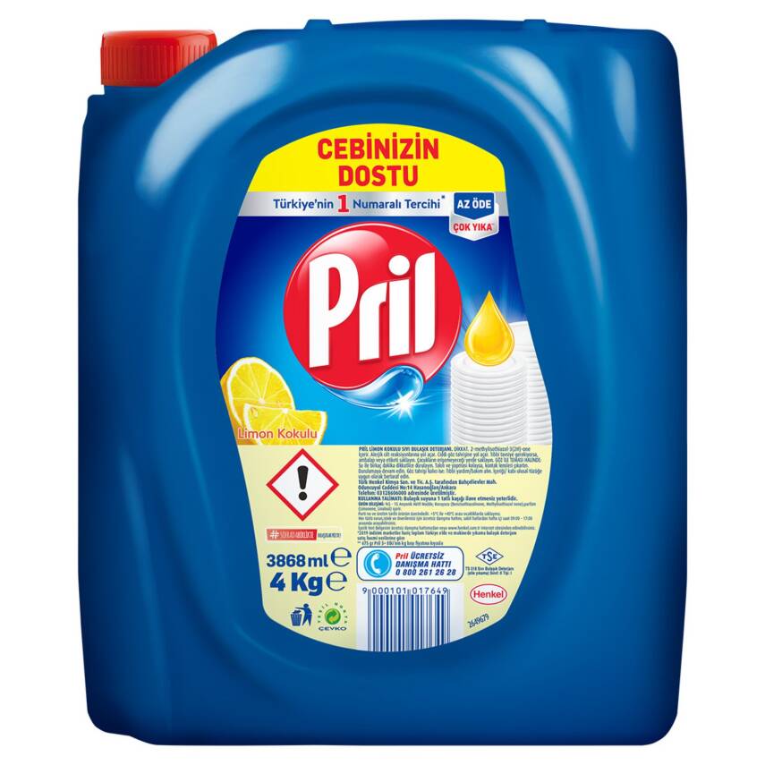 Pril Sıvı Bulaşık Deterjanı 4kg Limon - 1