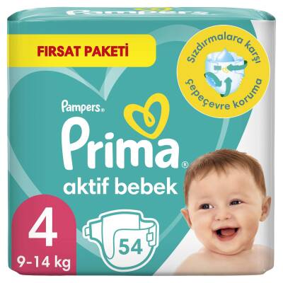 Prima Aktif Bebek Ekonomik Paket 4 Beden 9-14 Kg 54 Adet - Prima