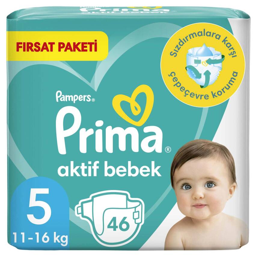 Prima Aktif Bebek Ekonomik Paket 5 Beden 11-18 Kg 46 Adet - 1