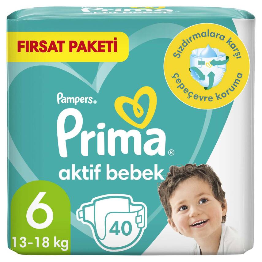 Prima Aktif Bebek Ekonomik Paket 6 Beden 13+ Kg 40 Adet - 1