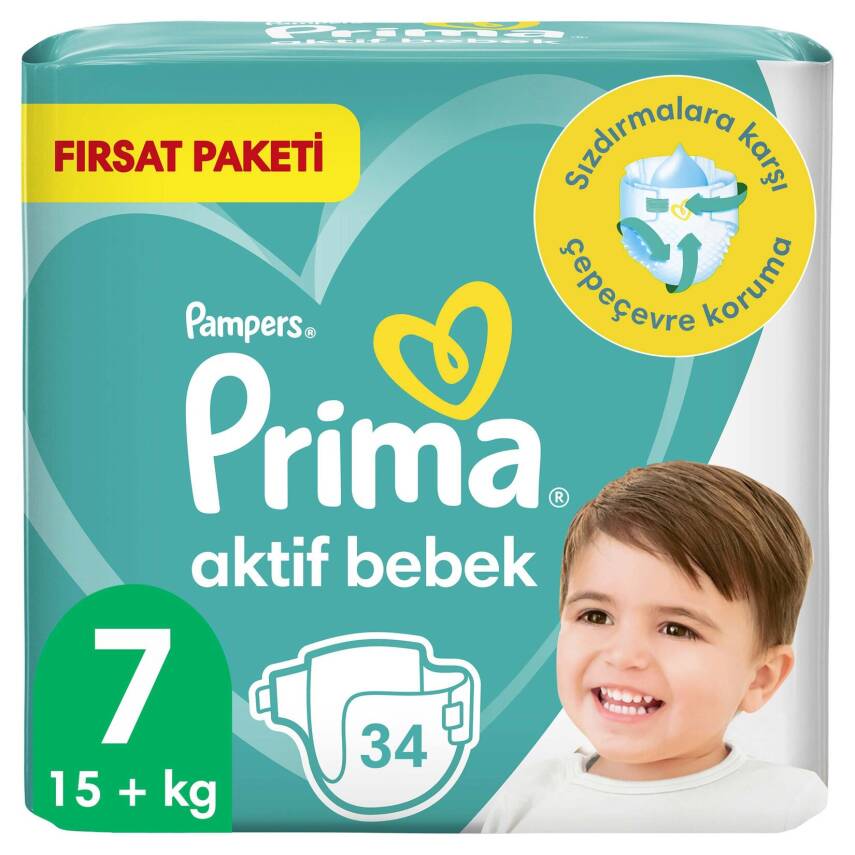 Prima Aktif Bebek Ekonomik Paket 7 Beden 15+ Kg 34 Adet - 1