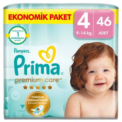 Prima Bebek Bezi Premium Care 4 Numara 46'lı 9-14 kg Ekonomik Paket - Prima