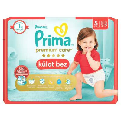 Prima Külot Bebek Bezi Premium Care 5 Numara 34'lü 12-17 Kg - Prima