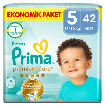 Prima Premium Care Bebek Bezi Ekonomik Paket 5 Beden 42'li - Prima