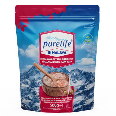 Purelife Himalaya Tuzu Pembe Granül Sofrada Öğütme 500 G - Purelife