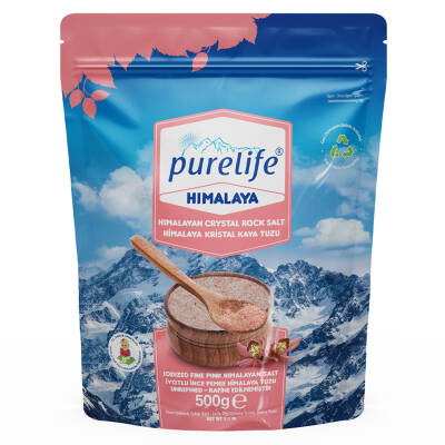 Purelife Himalaya Tuzu Pembe İyotlu İnce 500 G - Purelife