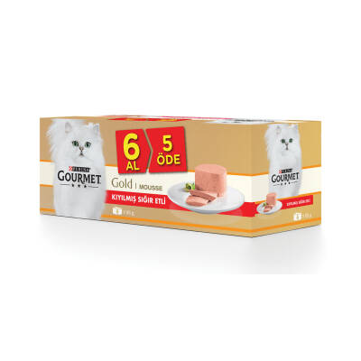 Purina Gourmet Gold Sığır Etli Yaş Kedi Maması 6x85G - Purina
