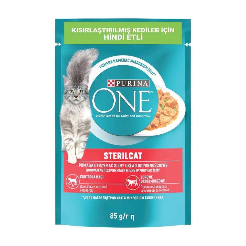 Purina One Kısırlaştırılmış Kedi Maması Hindi & Fasulye 85 G - 1