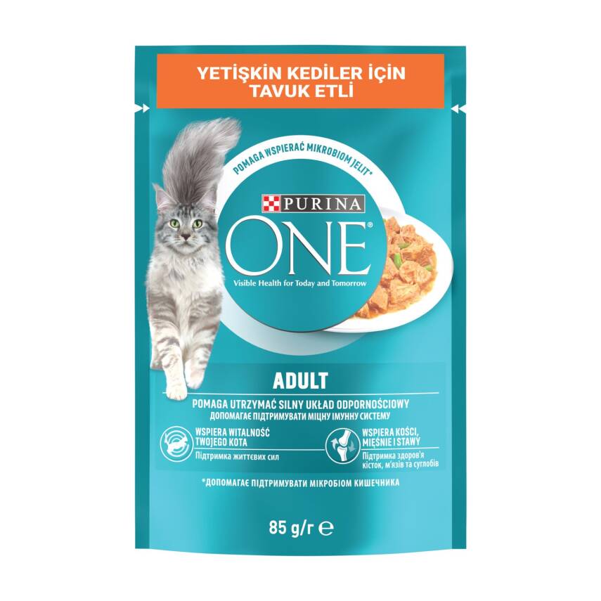 Purina One Yetişkin Kedi Maması Tavuk & Fasulye 85 G - 1