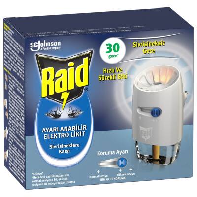 Raid Ayarlanabilir Elektro Likit 30 Gece (Sivrisinek) - Raid
