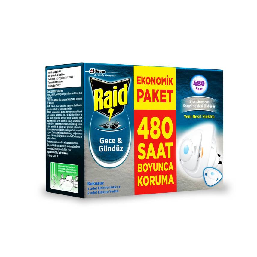 Raid Gece & Gündüz Sinekkovar Cihaz + 2 Yedek - 1